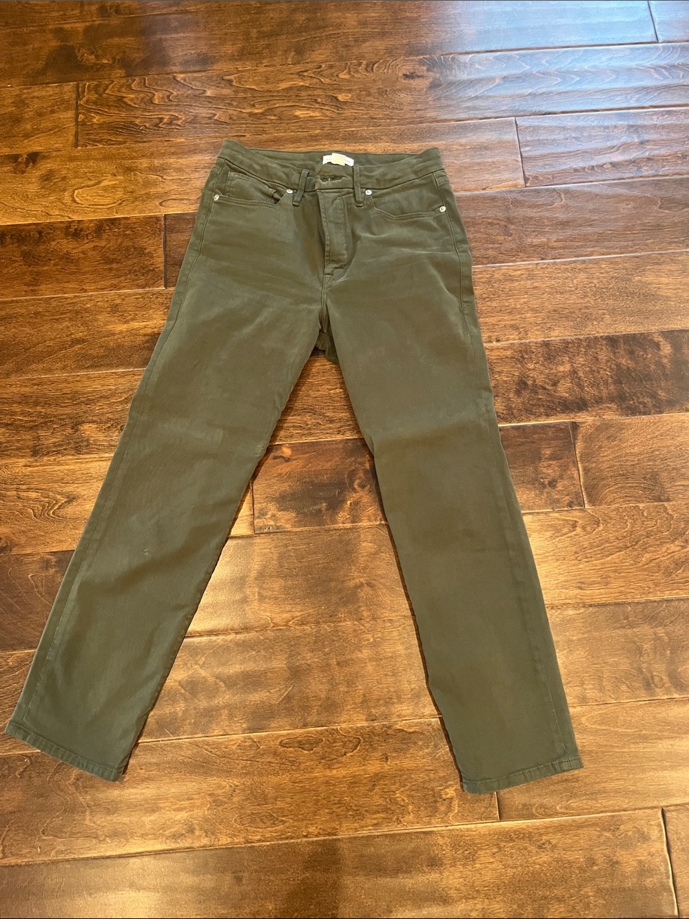 Good American Olive Green Ankle Jeans